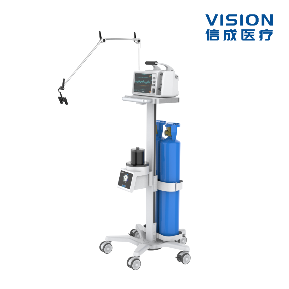 Dual-Cylinder Ventilator Cart (Dual Oxygen Cylinder Mounts · Omni-Directional Arm)