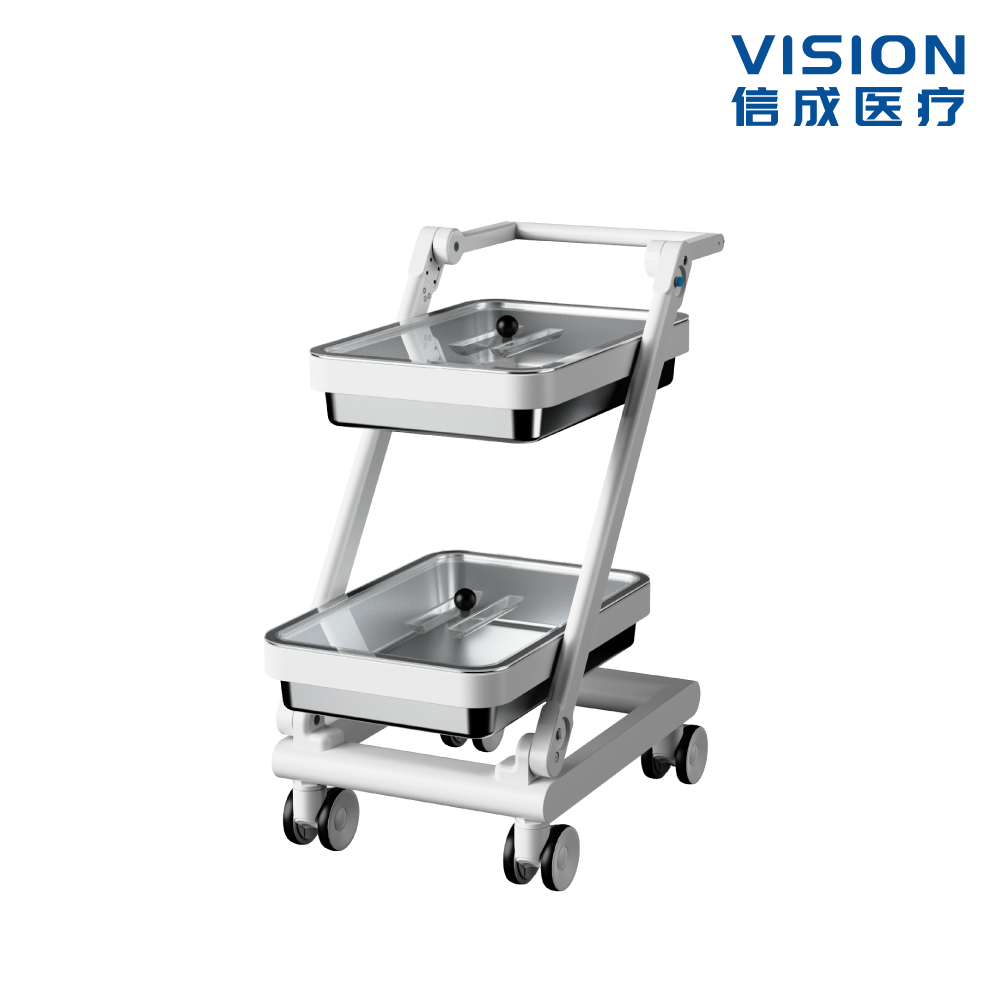 Endoscope Transfer Cart NJTC-JX2603 (Double-Layer Stainless Steel Basins · Wet/Dry Separation)